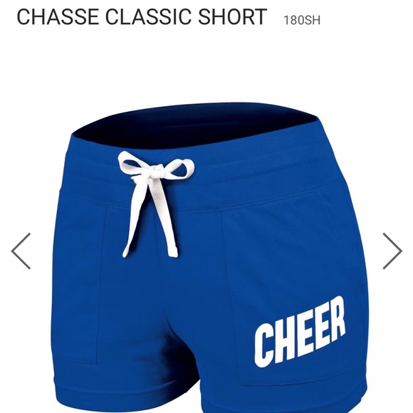 Chasse Cheer Athletic Shorts & Skort in Blue and White YL - Picture 2 of 4